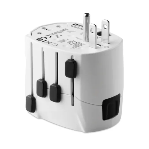 Gift Campaign Adattatore da viaggio con logo della marca Skross Pro World & USB> Accessori Da Viaggio