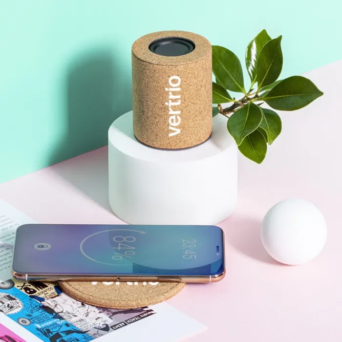 Gift Campaign Altoparlante compatto con Bluetooth 5.0 e 3W di potenza Natural Cork> Casse Personalizzate