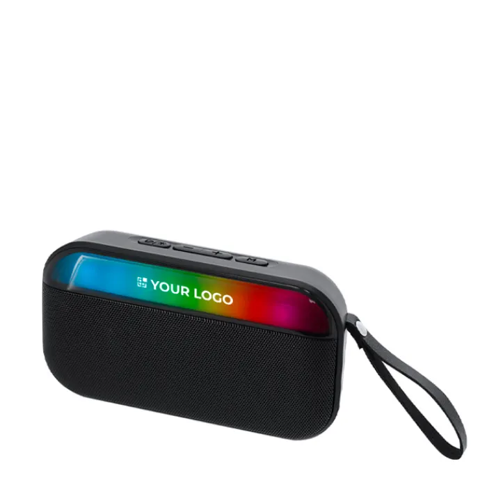 Gift Campaign Altoparlante con manico per il trasporto e luci LED frontali 5W> Casse Personalizzate