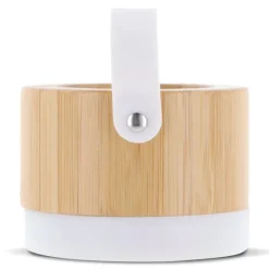 Gift Campaign Altoparlante wireless in bambù e ABS con base e manico in bianco 3W></noscript> Casse Personalizzate