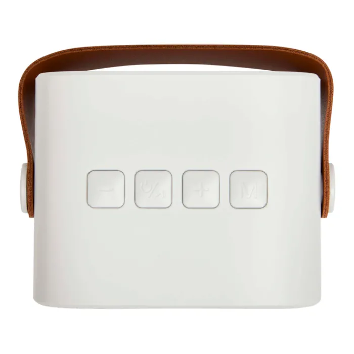 Gift Campaign Altoparlante wireless in plastica riciclata con cinturino in pelle 3W> Casse Personalizzate