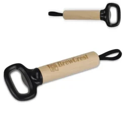 Gift Campaign Apribottiglie in ABS e acciaio con manico in legno e laccio></noscript> Apribottiglie Personalizzati