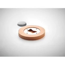 Gift Campaign Apribottiglie personalizzati con funzione di sottobicchieri Round Bamboo><noscript><img width=
