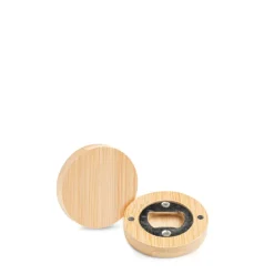 Gift Campaign Apribottiglie rotondo in acciaio inossidabile e bambù con magnete></noscript> Apribottiglie Personalizzati