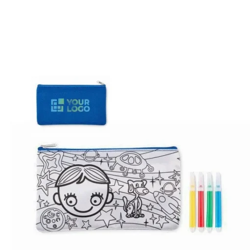 Gift Campaign Astuccio con disegno prestampato su lato colorabile con 4 pennarelli> Astucci