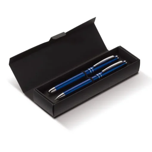 Gift Campaign Astuccio con roller con tappo e penna a sfera twist con inchiostro blu> Penne In Metallo