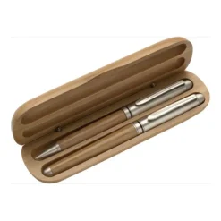 Gift Campaign Astuccio in bambù con penna e roller inchiostro blu Bambù></noscript> Penne Ecologiche