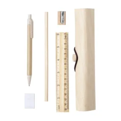 Gift Campaign Astuccio in legno con chiusura a fascia elastica con 5 accessori Wood></noscript> Astucci