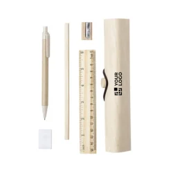 Gift Campaign Astuccio in legno con chiusura a fascia elastica con 5 accessori Wood></noscript> Astucci