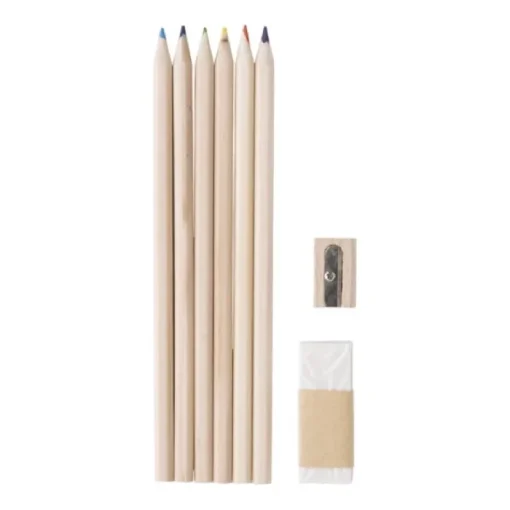 Gift Campaign Astuccio personalizzato con 6 colori a matita e accessori sLinen> Matite Colorate