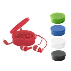 Gift Campaign Auricolari economici in scatolina rotonda Chorus></noscript> Auricolari Personalizzati
