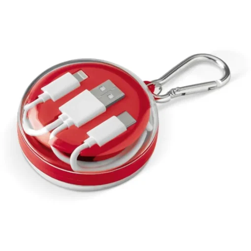 Gift Campaign Auricolari in custodia con moschettone che include cavetto di ricarica> Auricolari Personalizzati