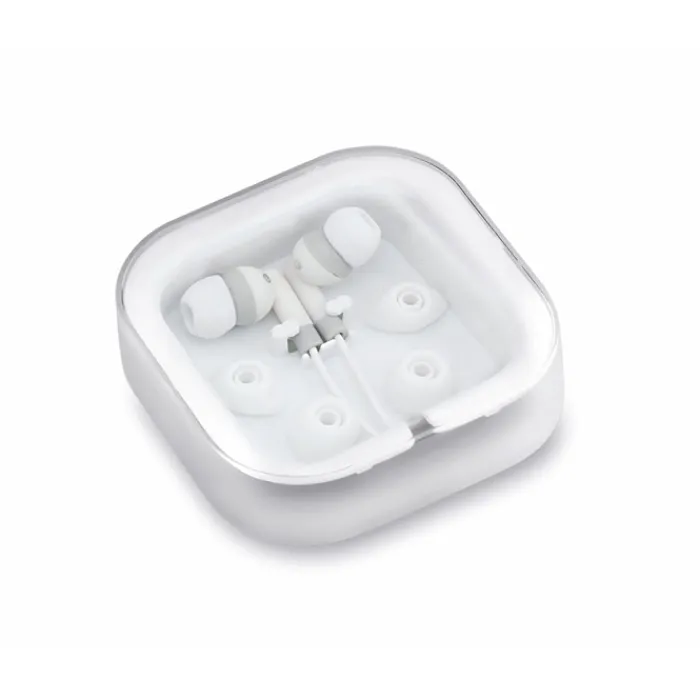 Gift Campaign Auricolari in vari colori con connessione jack in custodia quadrata> Auricolari Personalizzati