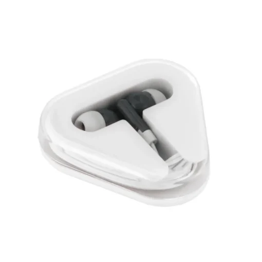 Gift Campaign Auricolari promozionali con cavetto in astuccio triangolare Bass> Auricolari Personalizzati