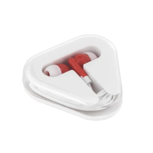 Gift Campaign Auricolari promozionali con cavetto in astuccio triangolare Bass> Auricolari Personalizzati