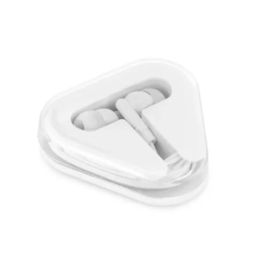 Gift Campaign Auricolari promozionali con cavetto in astuccio triangolare Bass> Auricolari Personalizzati