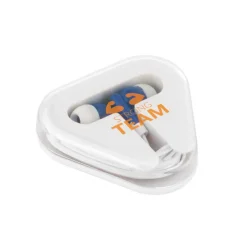 Gift Campaign Auricolari promozionali con cavetto in astuccio triangolare Bass></noscript> Auricolari Personalizzati
