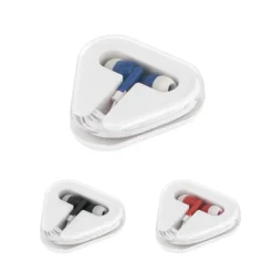 Gift Campaign Auricolari promozionali con cavetto in astuccio triangolare Bass></noscript> Auricolari Personalizzati