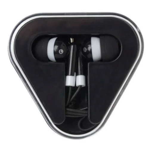 Gift Campaign Auricolari semplici con connettore audio e custodia triangolare> Auricolari Personalizzati
