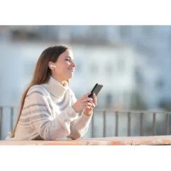 Gift Campaign Auricolari TWS in ABS riciclato in custodia con display LCD><noscript><img width=