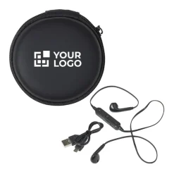 Gift Campaign Auricolari wireless da personalizzare con custodia rotonda Zipper Case><noscript><img width=