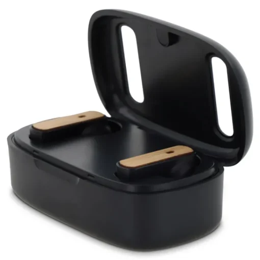 Gift Campaign Auricolari wireless in ABS con dettagli in bambù con custodia abbinata> Auricolari Personalizzati