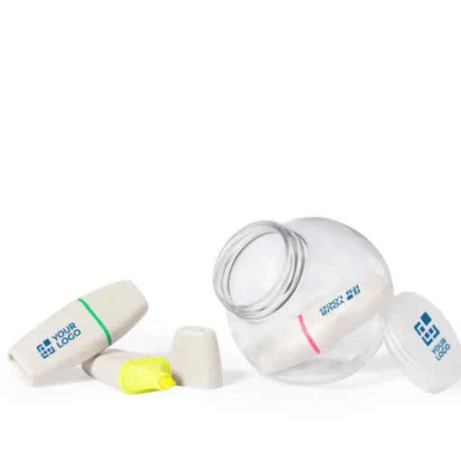 Gift Campaign Barattolino con 3 evidenziatori con corpo in fibra di grano> Evidenziatori|Gadget Per L'Ufficio