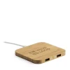 Gift Campaign Base di ricarica con hub 2.0 con 2 porte USB in bambú Natura Square> Caricabatterie