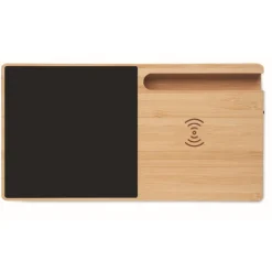 Gift Campaign Base di ricarica wireless multiuso in bambù da 15W><noscript><img width=