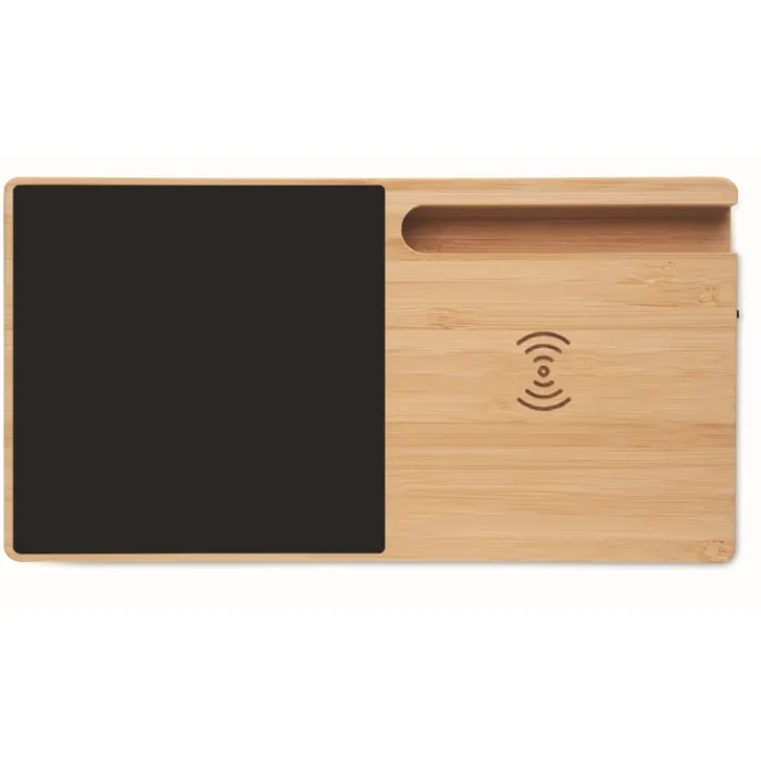 Gift Campaign Base di ricarica wireless multiuso in bambù da 15W> Caricabatterie