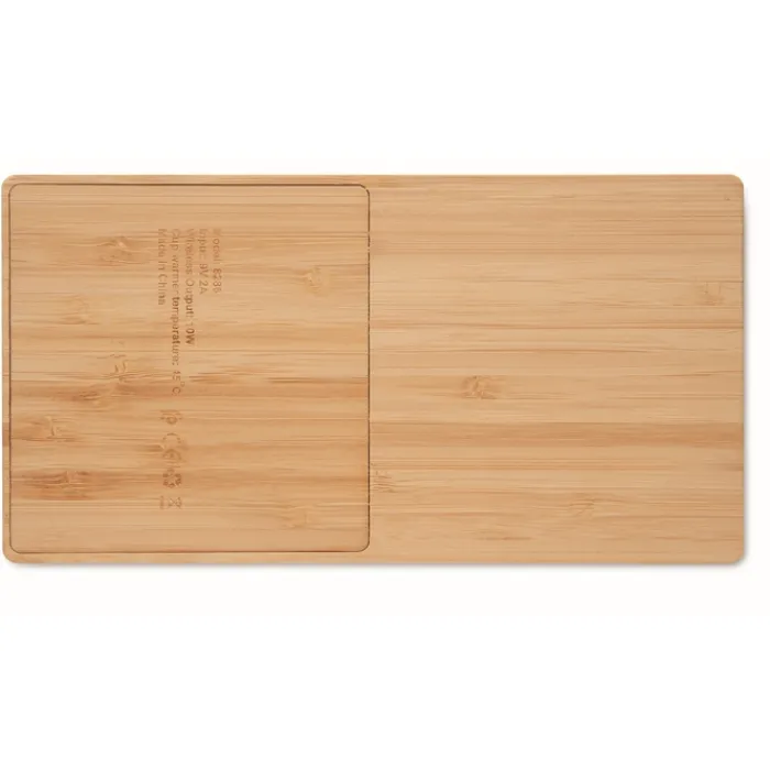 Gift Campaign Base di ricarica wireless multiuso in bambù da 15W> Caricabatterie