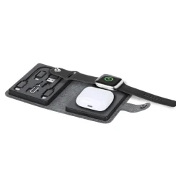 Gift Campaign Base di ricarica wireless con custodia in poliestere rPET con cavetto><noscript><img width=