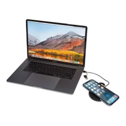 Gift Campaign Base di ricarica wireless con cavo 2 in 1 in plastica riciclata 15W></noscript> Caricabatterie