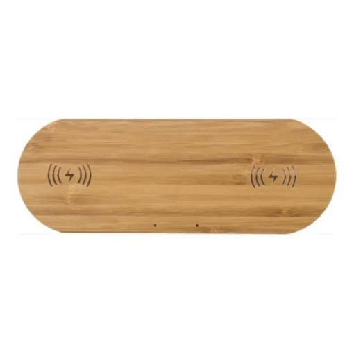 Gift Campaign Base ricarica per 2 cellulari wireless personalizzata in Bambú> Caricabatterie