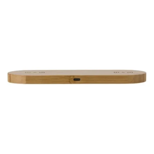 Gift Campaign Base ricarica per 2 cellulari wireless personalizzata in Bambú> Caricabatterie