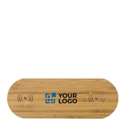 Gift Campaign Base ricarica per 2 cellulari wireless personalizzata in Bambú></noscript> Caricabatterie
