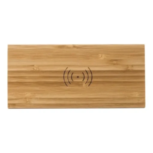 Gift Campaign Base ricarica personalizzata in bambù da 5W con orologio Desk Clock> Caricabatterie