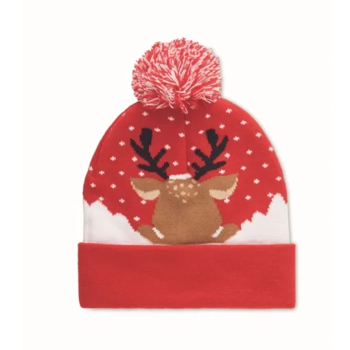Gift Campaign Berretto natalizio con pompon e lucine a LED in acrilico elasticizzato> Gadget Natalizi