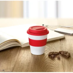 Gift Campaign Bicchiere da asporto con tappo e fascia abbinati 350ml Takeaway></noscript> Bicchieri Take Away