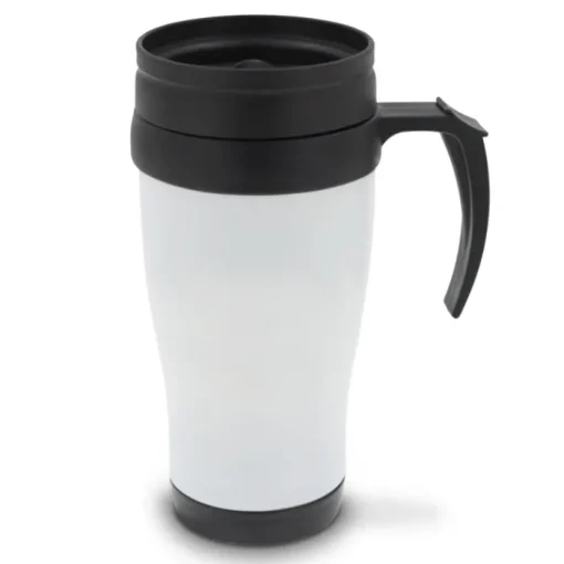 Gift Campaign Bicchiere da viaggio a doppia parete in acciaio e PP con manico 350ml> Bicchieri Termici Personalizzati