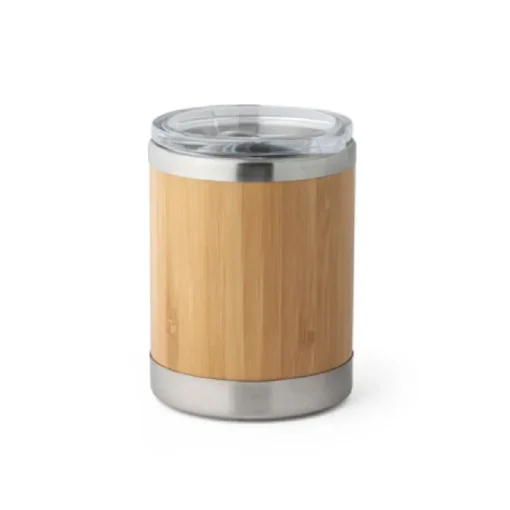 Gift Campaign Bicchiere da viaggio in acciaio inox e bambù con doppia parete 350ml> Bicchieri Termici Personalizzati