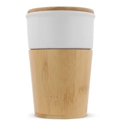 Gift Campaign Bicchiere di ceramica con dettagli in bambù e tappo a pressione 300ml></noscript> Bicchieri Take Away