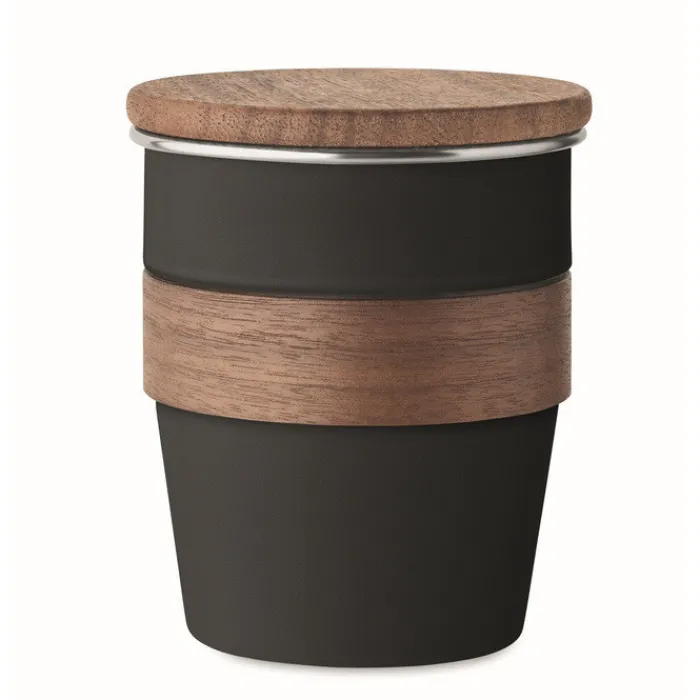 Gift Campaign Bicchiere in acciaio inox con impugnatura rimovibile in legno 350ml> Bicchieri Take Away