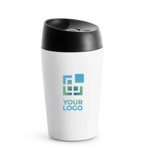 Gift Campaign Bicchiere take away con pulsante di apertura e chiusura da 240ml> Bicchieri Take Away