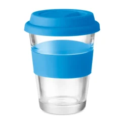 Gift Campaign Bicchiere take away con tappo e fascia silicone 350ml Takeaway Cristal></noscript> Bicchieri Take Away