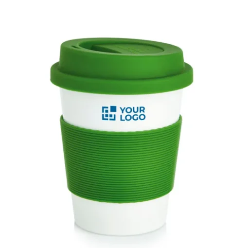 Gift Campaign Bicchiere take away ecologico fascia e tappo abbinati 350ml Latte> Bicchieri Take Away