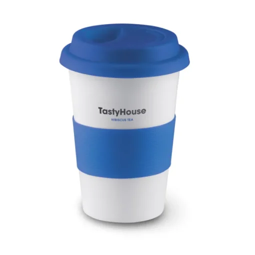 Gift Campaign Bicchiere take away in ceramica coperchio e fascia 400ml Takeaway Plus> Bicchieri Take Away