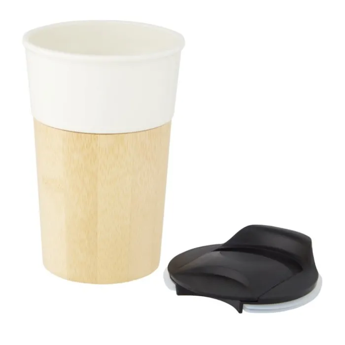 Gift Campaign Bicchiere take away tappo con apertura scorrimento 320ml Porcelaine> Gadget Ecologici|Bicchieri Take Away