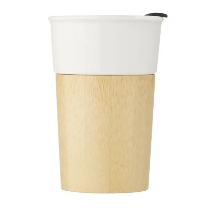 Gift Campaign Bicchiere take away tappo con apertura scorrimento 320ml Porcelaine> Gadget Ecologici|Bicchieri Take Away