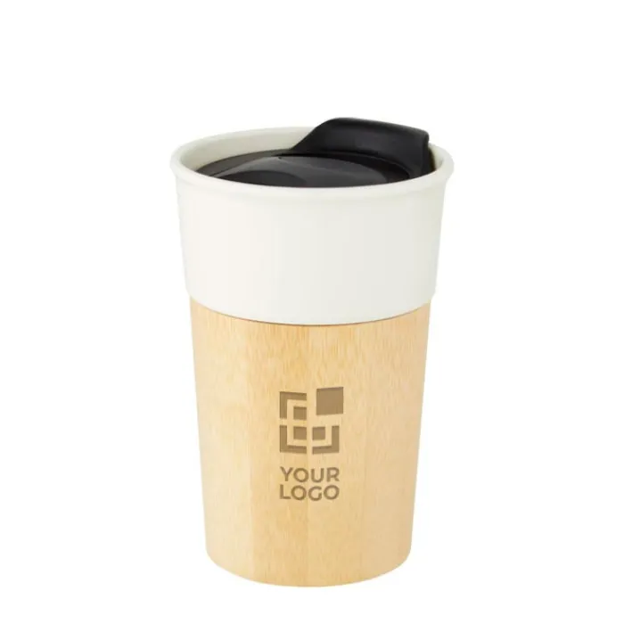 Gift Campaign Bicchiere take away tappo con apertura scorrimento 320ml Porcelaine> Gadget Ecologici|Bicchieri Take Away